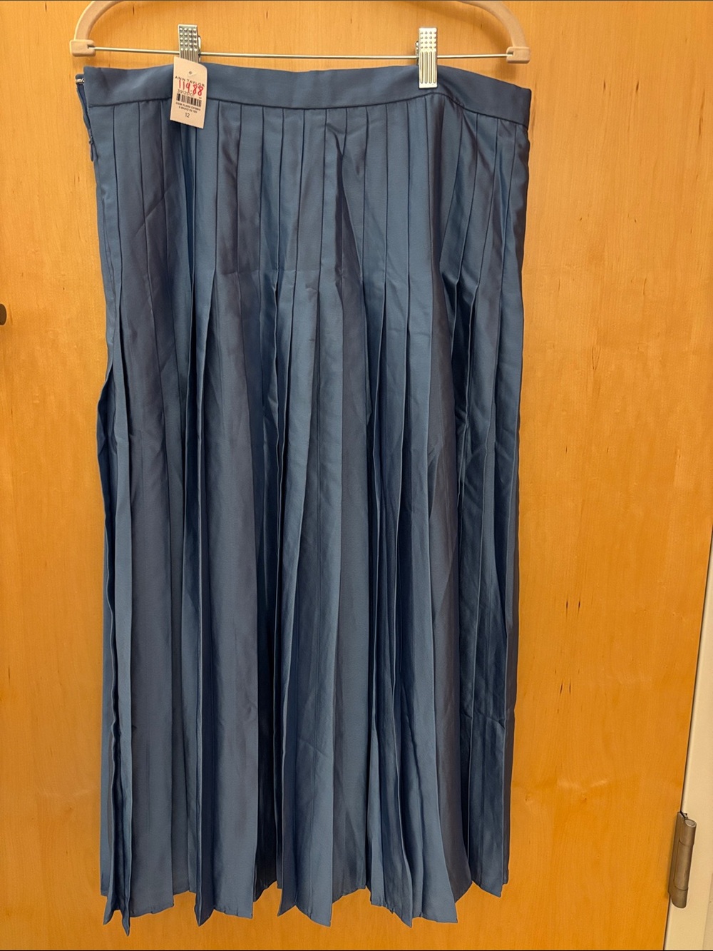 Ann Taylor Blue Pleated Maxi Skirt
